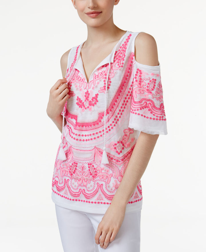 I.N.C. Cold-Shoulder Peasant Top