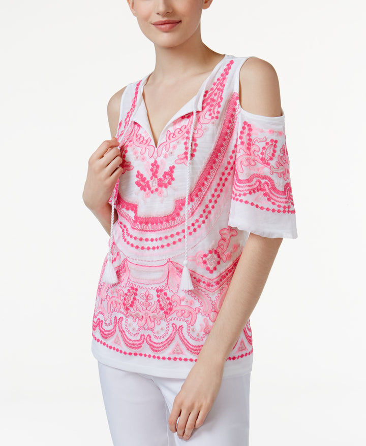 I.N.C. Cold-Shoulder Peasant Top