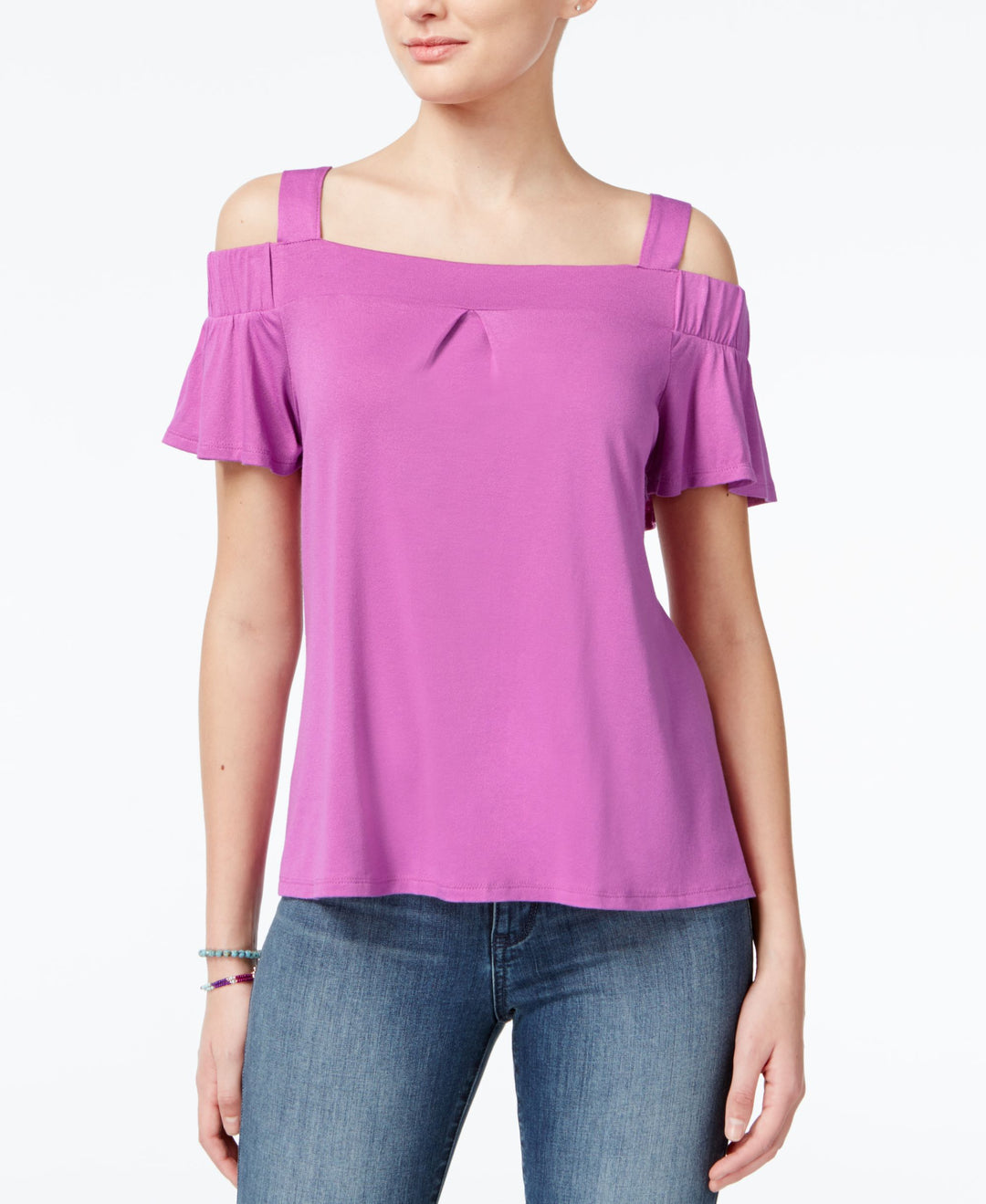 Ultra Flirt Juniors Cold Shoulder Flutter Sleeve Top