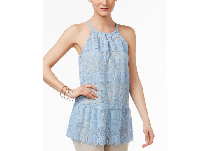 Alfani Lace Peplum Halter Top