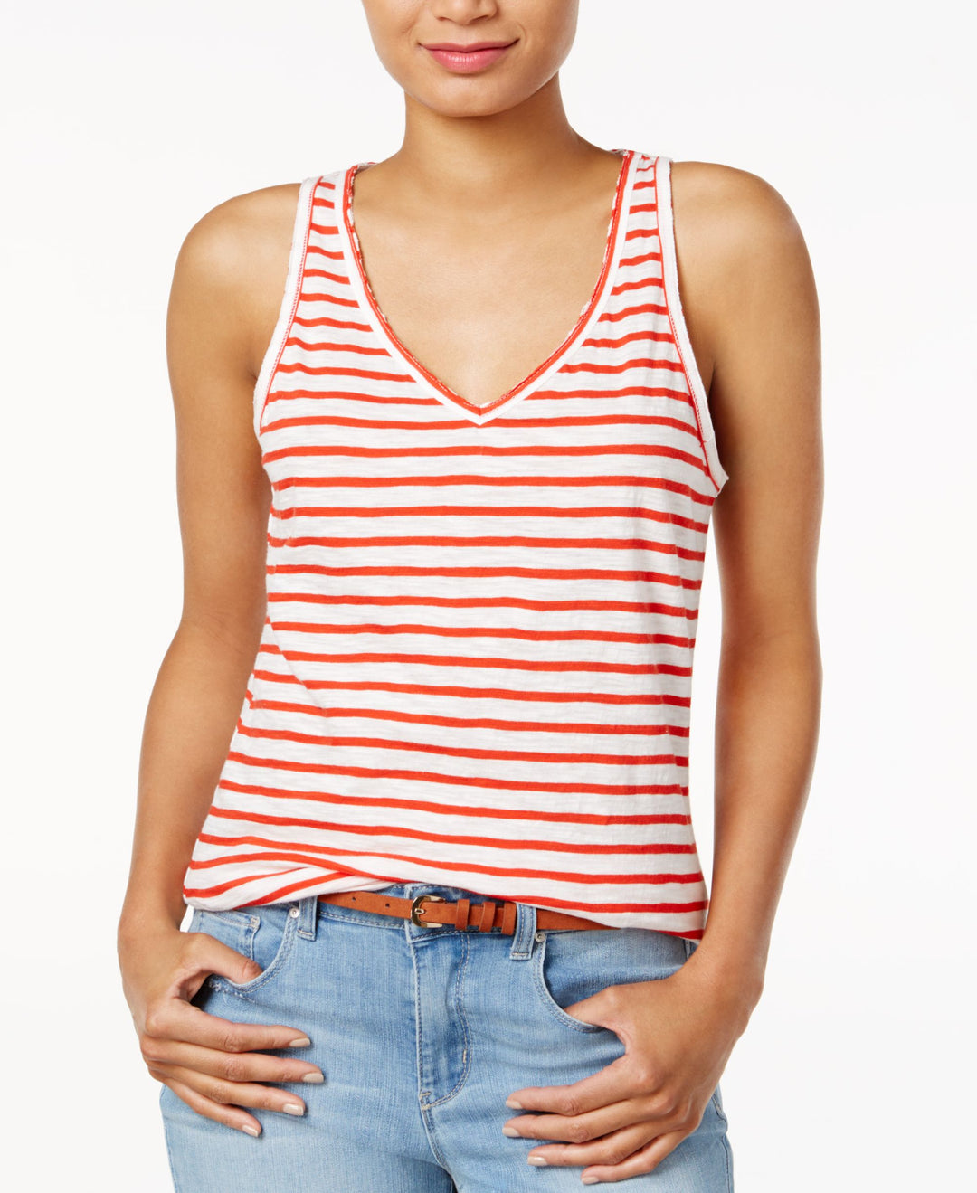 Maison Jules Cotton Striped Tank Top