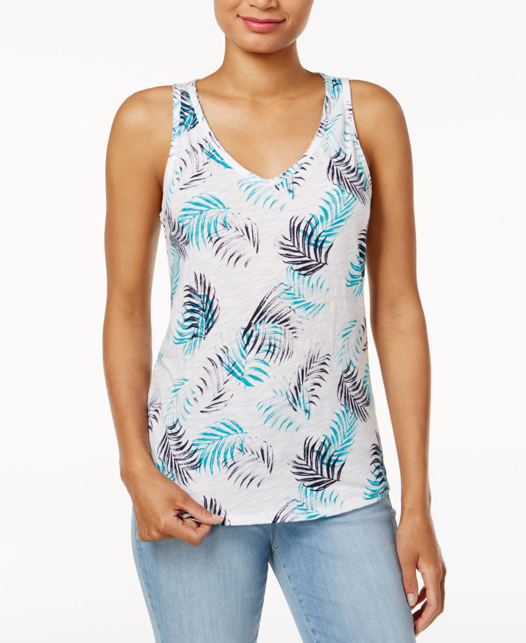 Maison Jules Cotton Printed Tank Top