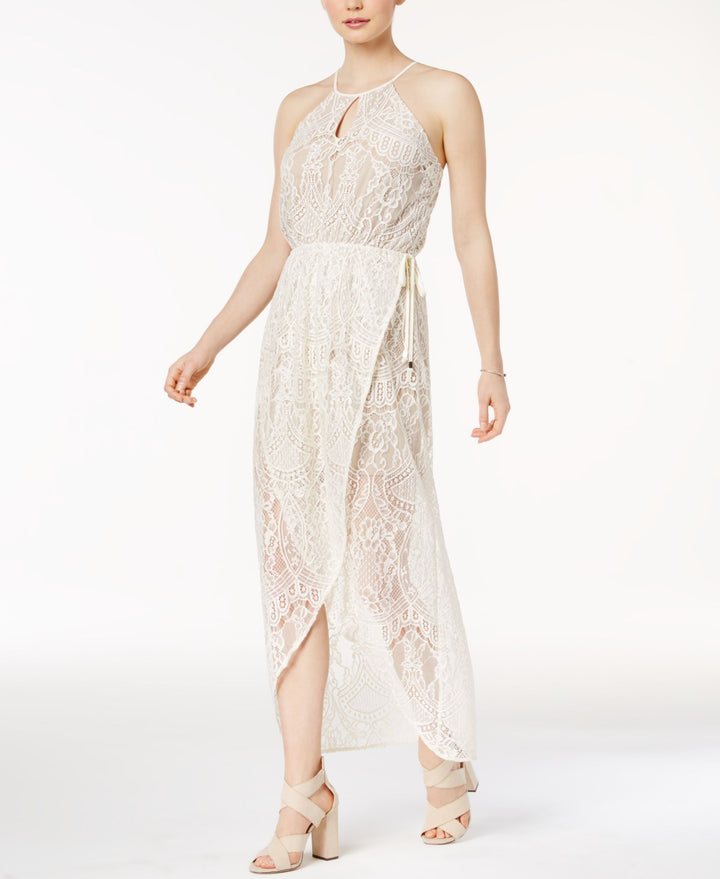 Bar III Womens Lace Keyhole Maxi Dress Ivory S Bar III Womens Lace Keyhole Maxi Dress Ivory S
