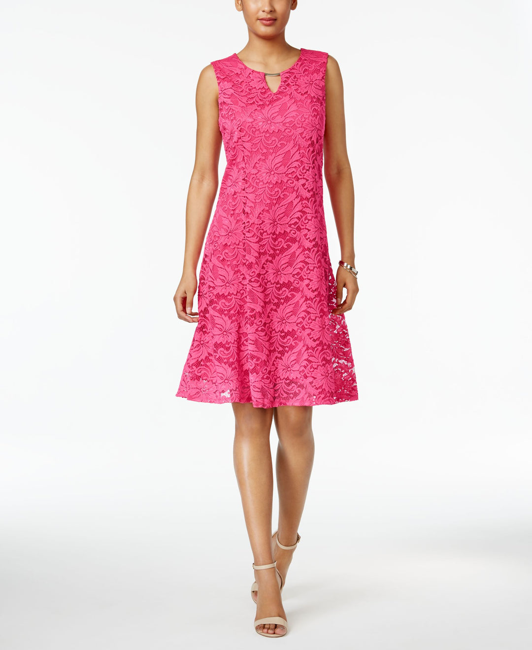 JM Collection Petite Lace A Line Dress