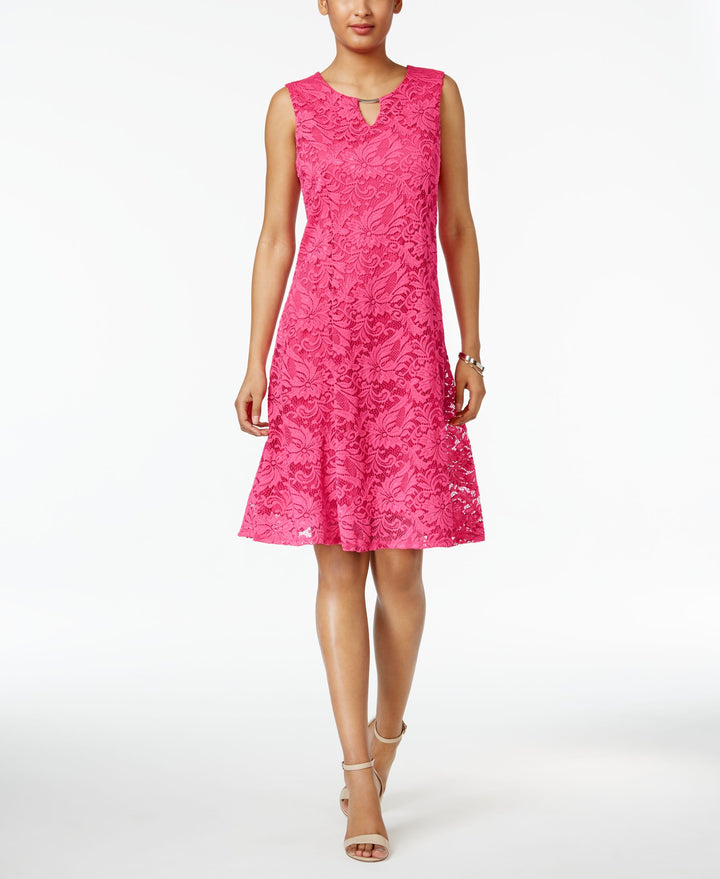 JM Collection Petite Lace A Line Dress