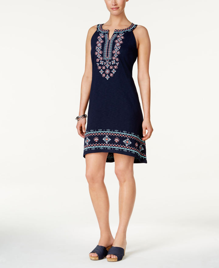 Style & Co Embroidered High Low Dress