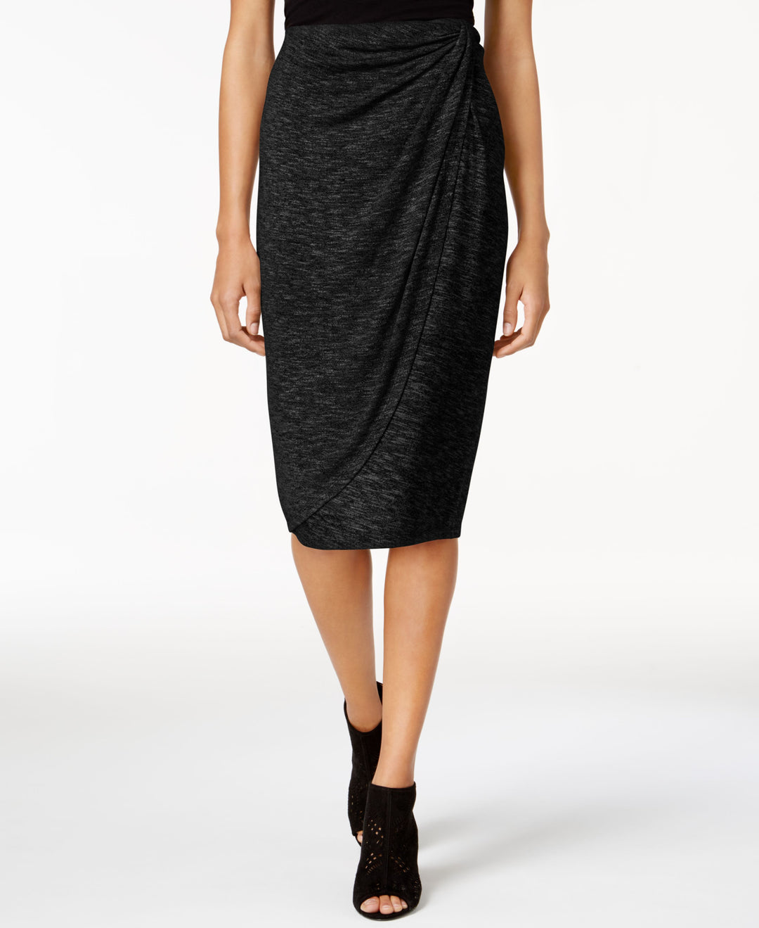 Draped Faux-Wrap Skirt