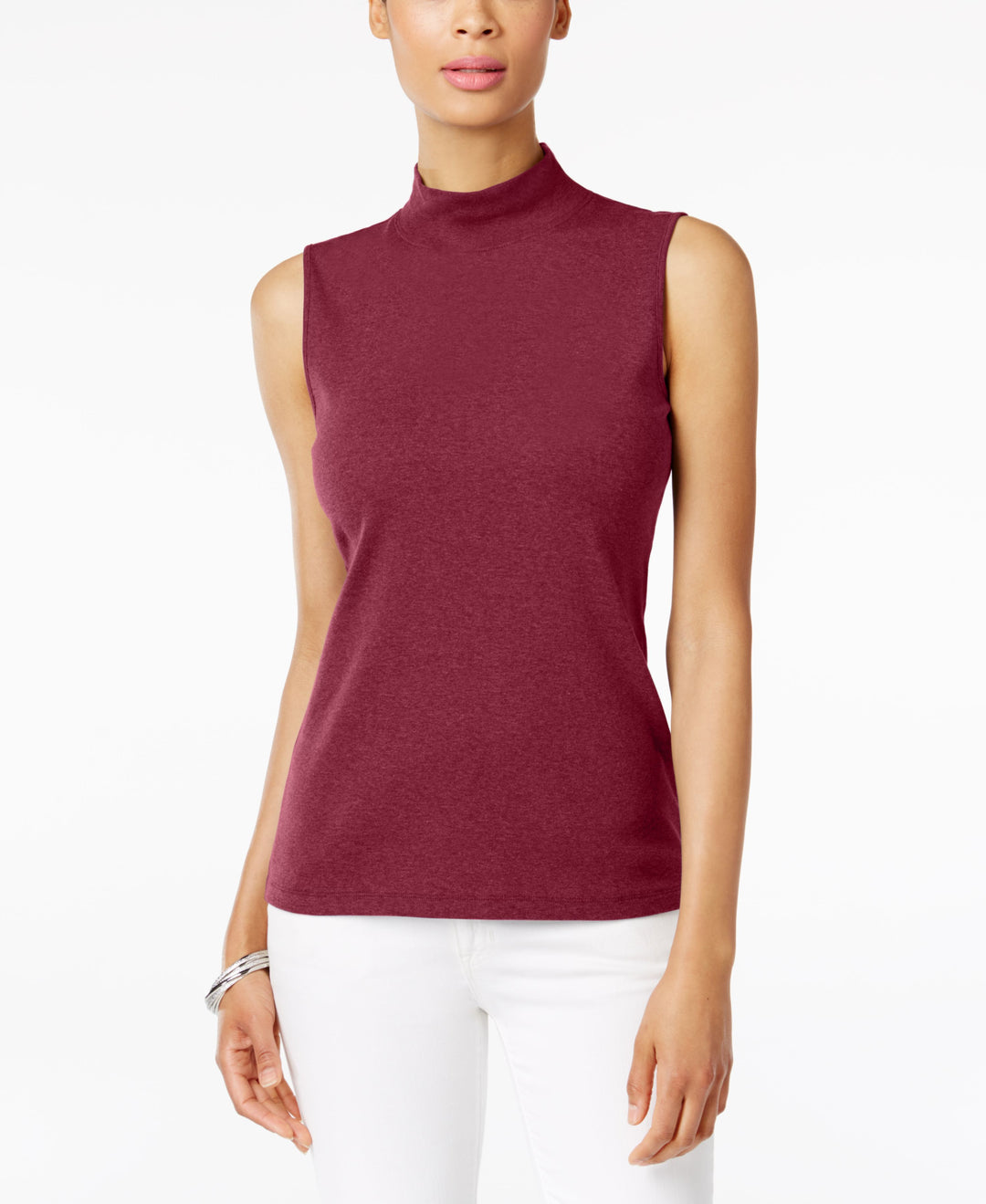 Karen Scott Mock Neck Tank Top