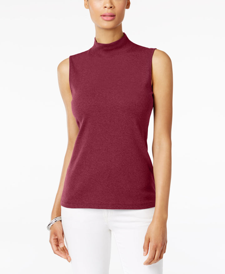Karen Scott Mock Neck Tank Top