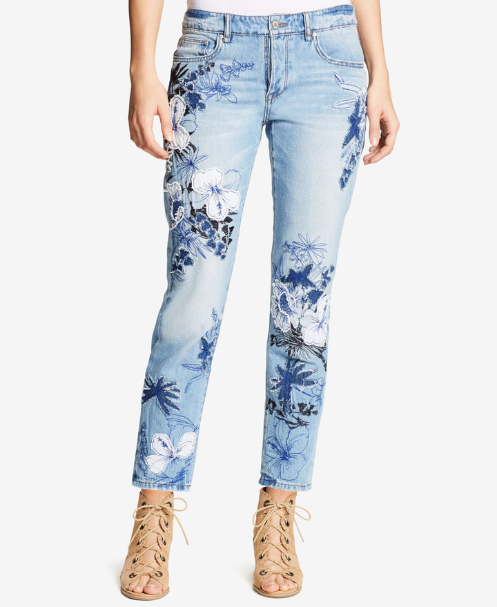 WILLIAM RAST My Ex's Embroidered Straight-Leg Jeans