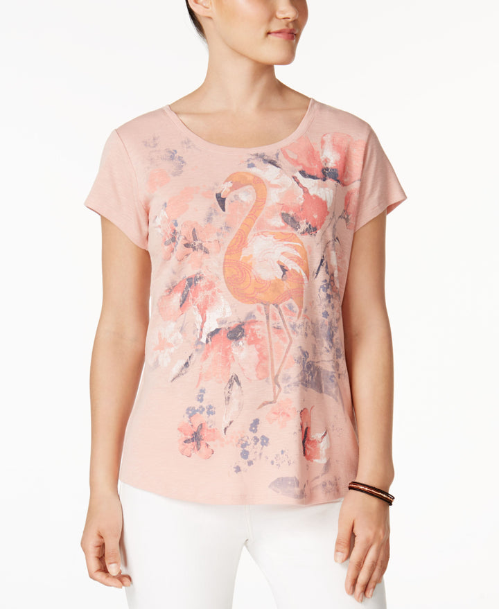 Style & Co Flamingo-Graphic T-Shirt