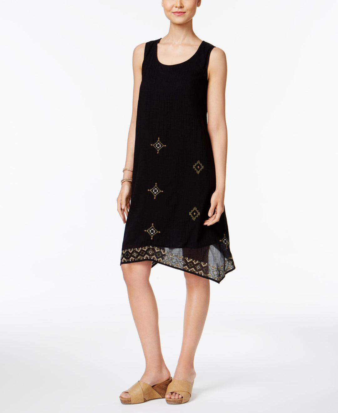 Style & Co Petite Cotton Embroidered Swing Dress USAFashion Style & Co Petite Cotton Embroidered Swing Dress USAFashion