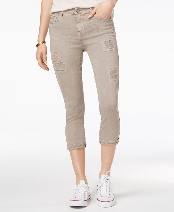 Vanilla Star Juniors Cropped Rip Repair Colored Skinny Jeans