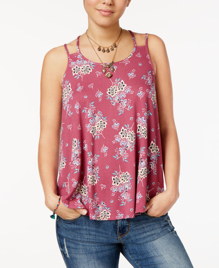 Hippie Rose Juniors Printed Double Strap Tank Top