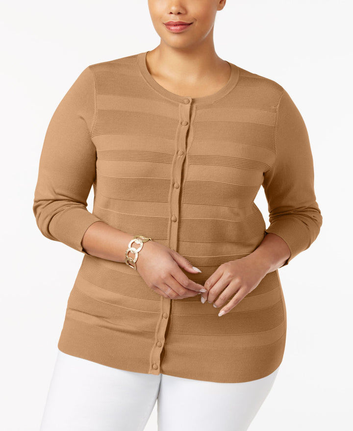 Charter Club Plus Size Striped Cardigan