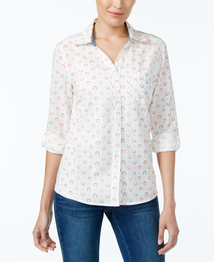 Style & Co Cotton Western Print Shirt
