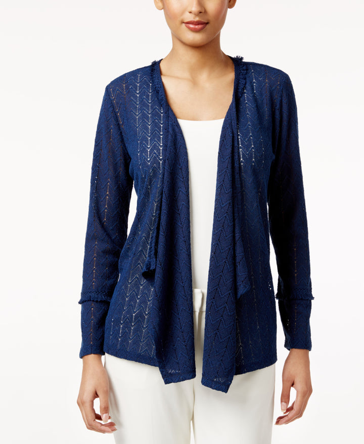 Style & Co Petite Drape-Front Cozy Knit Cardigan