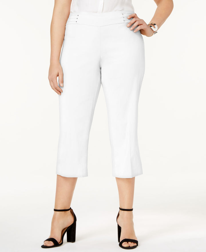 Plus Size Tummy Control Pull-On Capri Pants