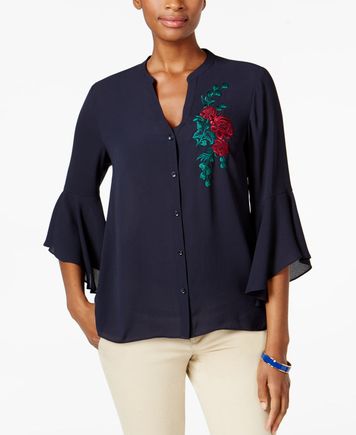 Charter Club Petite Embroidered Blouse