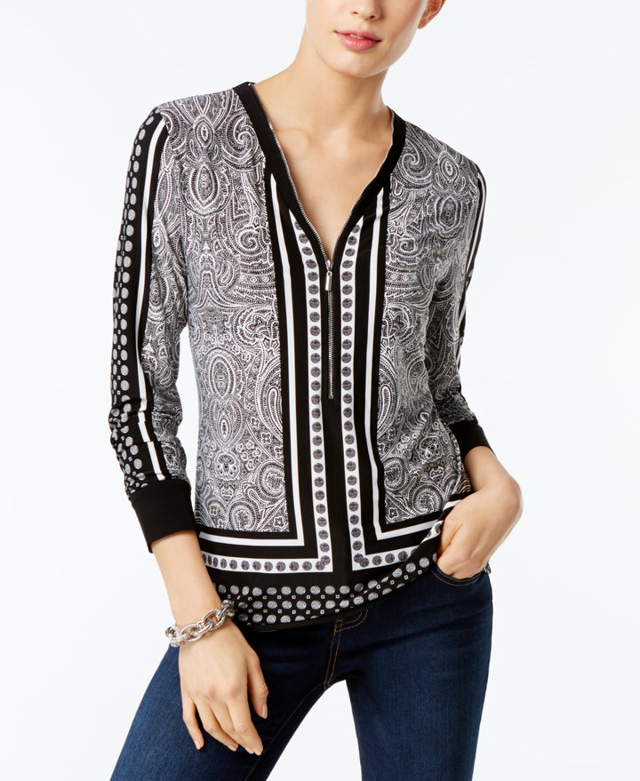 Printed Zip Up Top