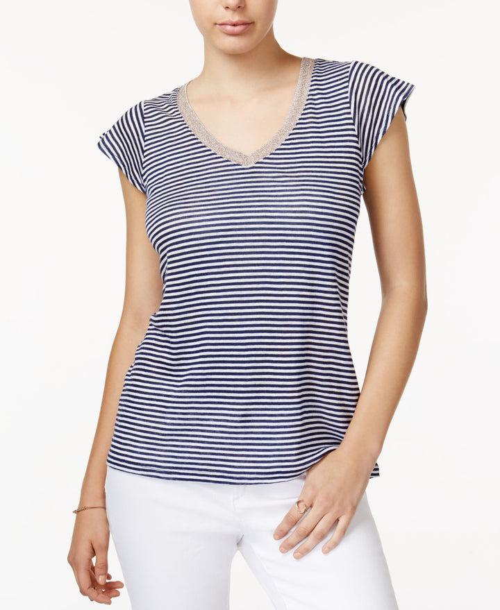 Maison Jules Striped Linen T-Shirt