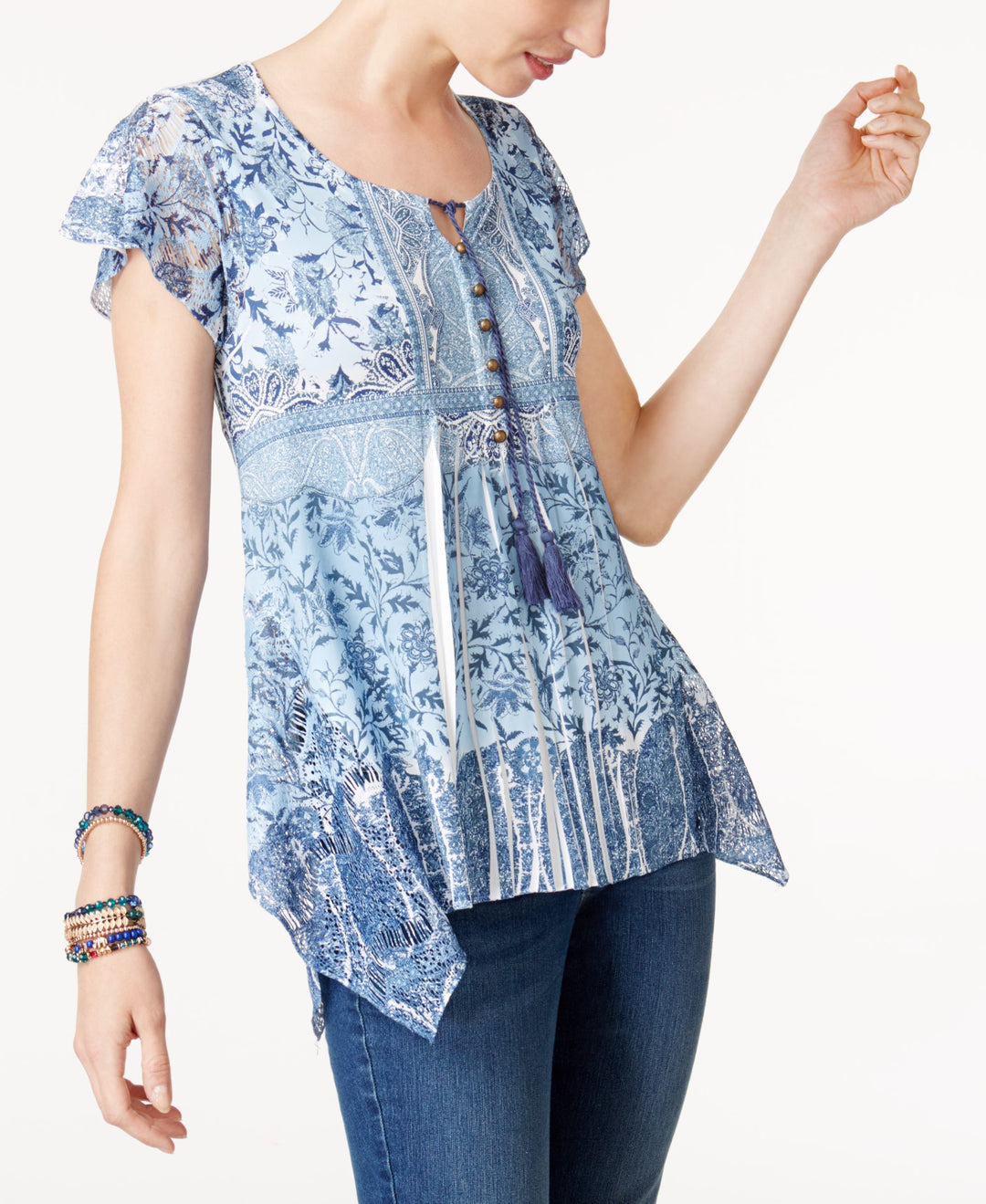 Style & Co Petite Printed Babydoll Tunic