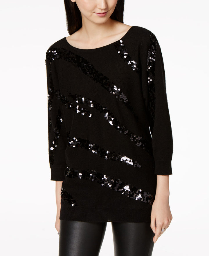 Charter Club Sequin Trim Cashmere Sweater