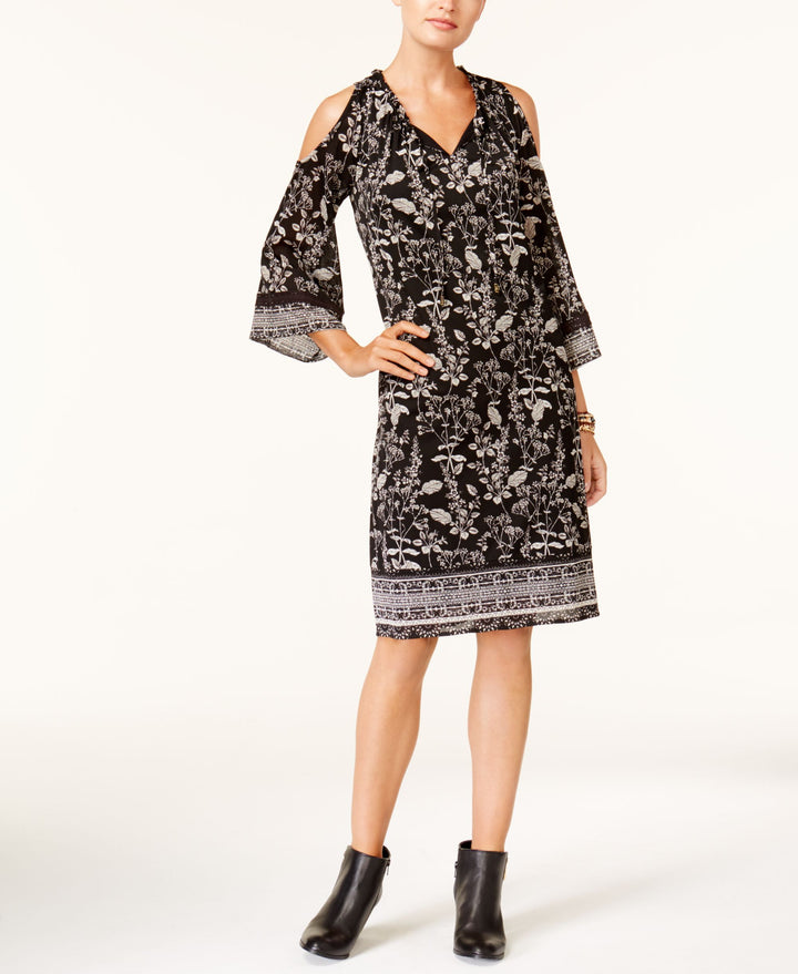Cold-Shoulder Peasant Dress
