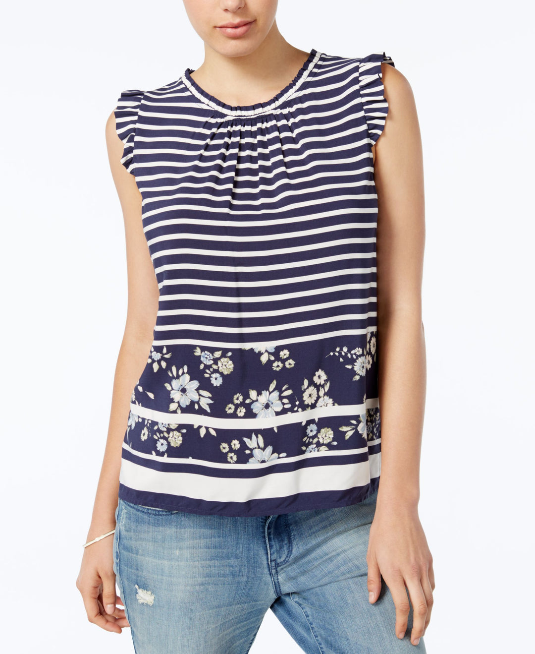Mixed-Print Top
