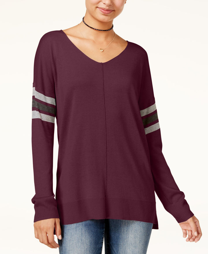 Hippie Rose Juniors Stripe Detail Tunic Sweater