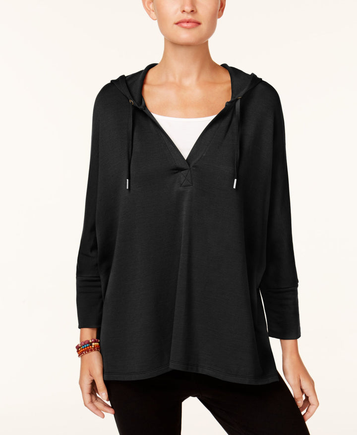 Petite 3/4-Sleeve Hooded Top