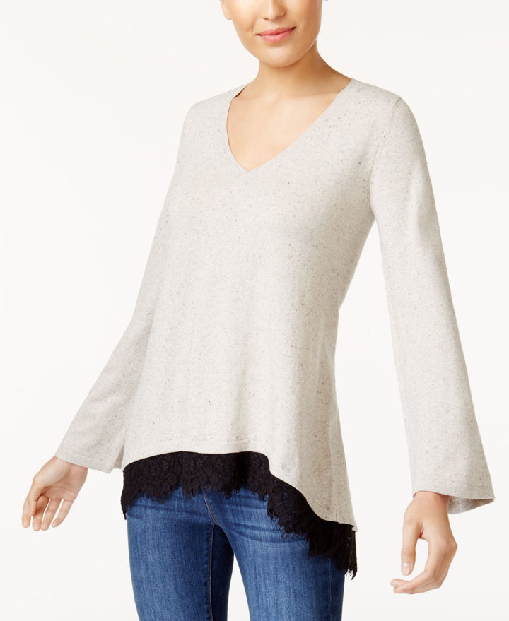 Style & Co Lace Trim Sweater