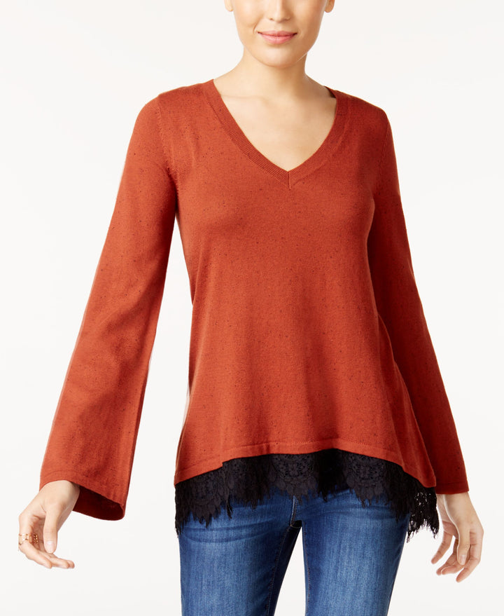 Style & Co Lace Trim Sweater