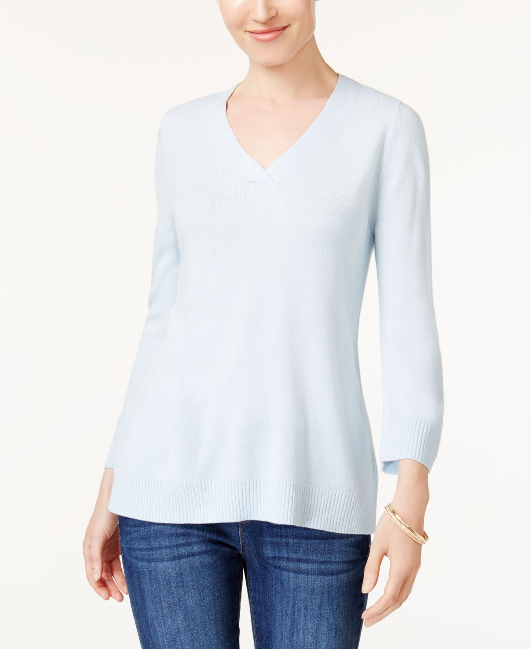 Karen Scott Luxsoft V Neck Sweater