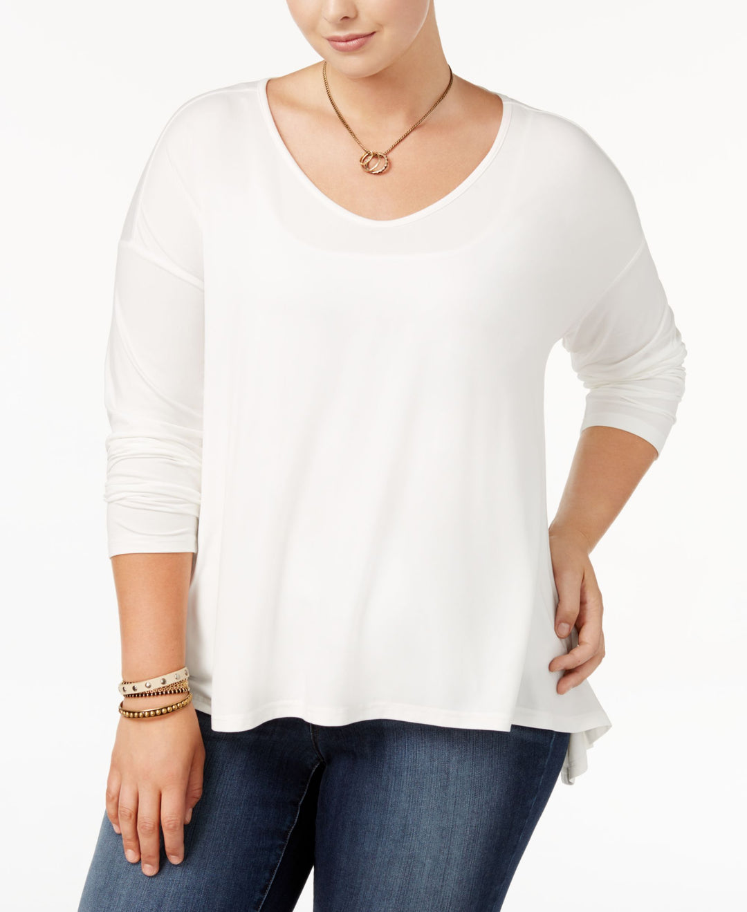 Say What Trendy Plus Size Long Sleeve Swing Top