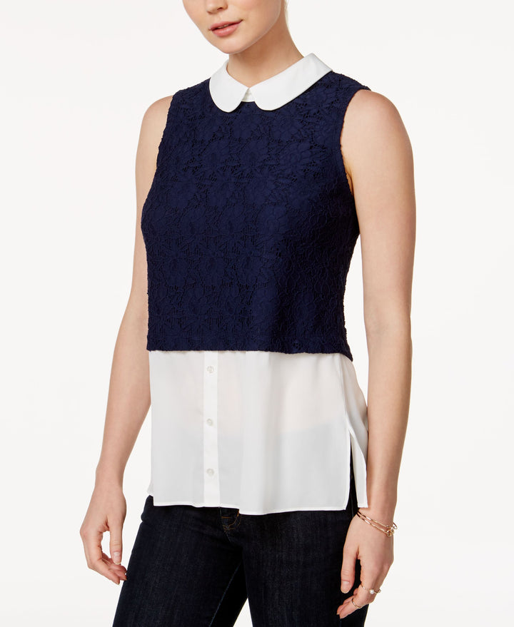 Maison Jules Lace Layered Look Shirt