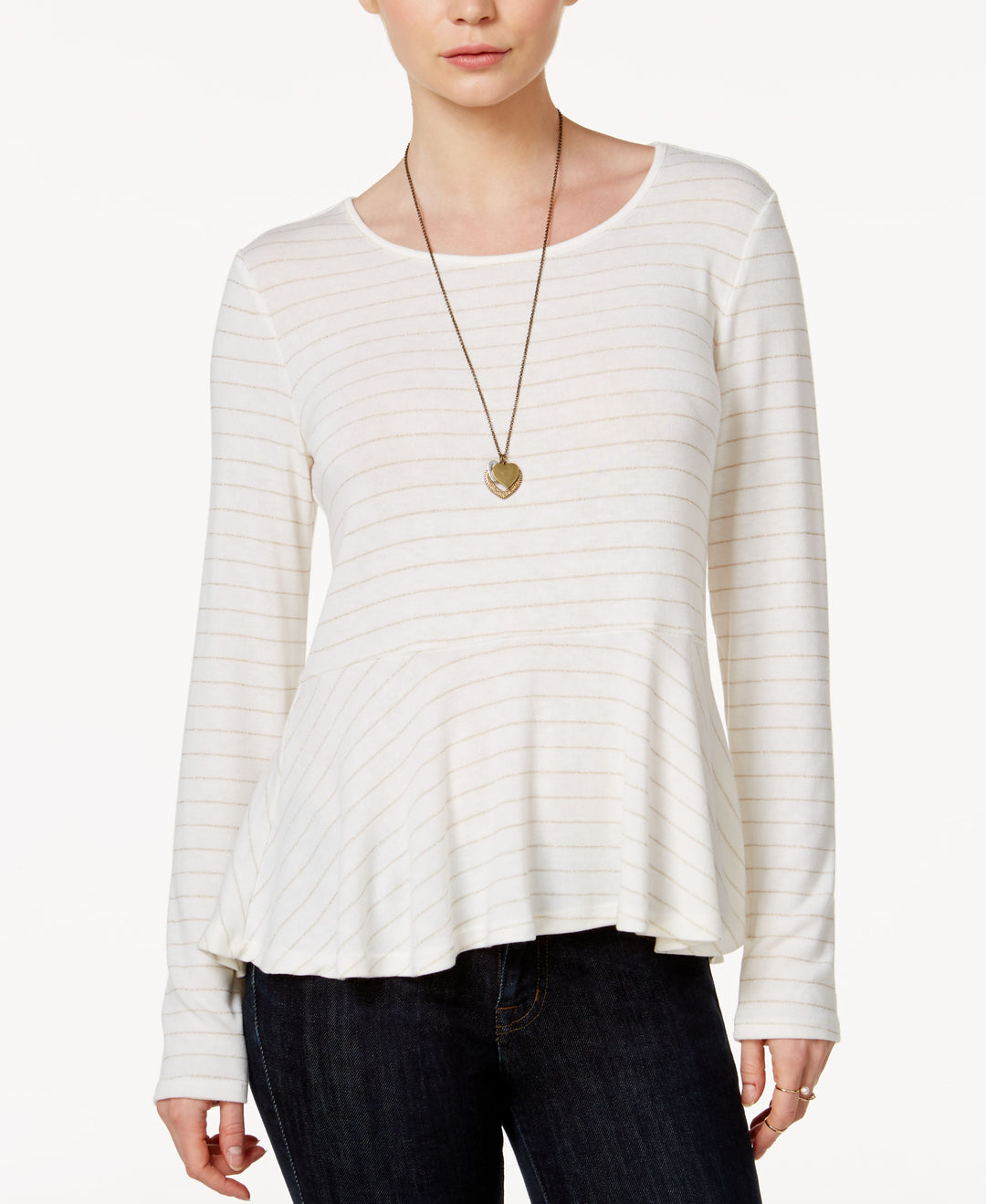 Maison Jules Metallic Striped Top