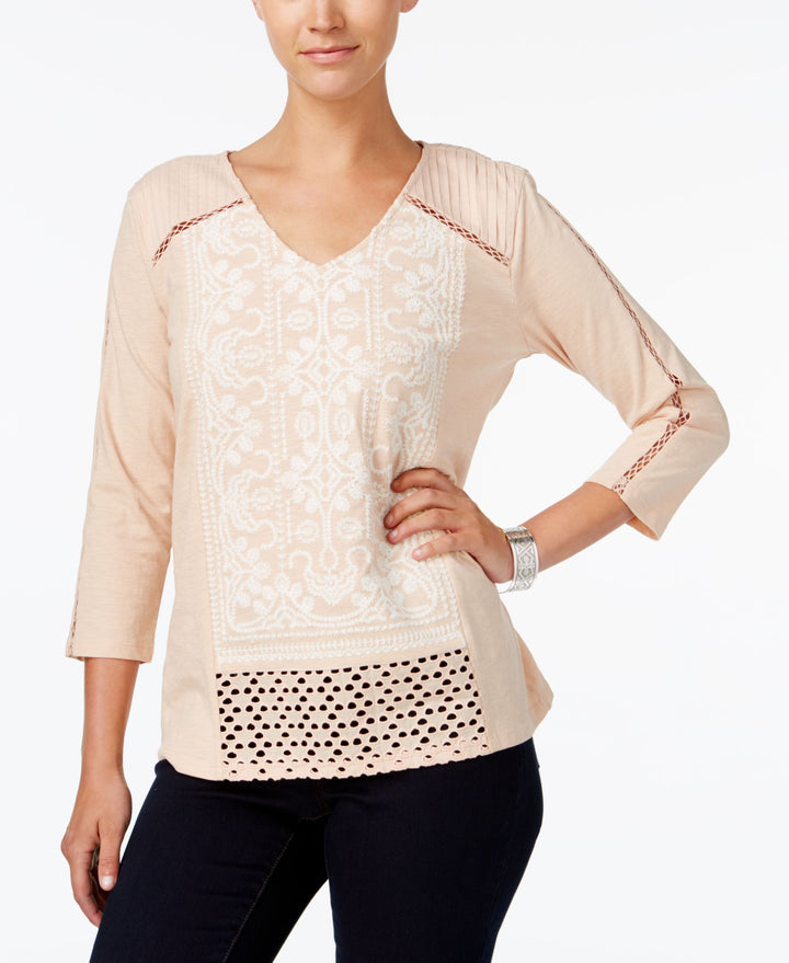 Style & Co Embroidered Swing Top