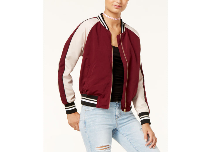 Hippie Rose Juniors Cropped Varsity Bomber Jacket