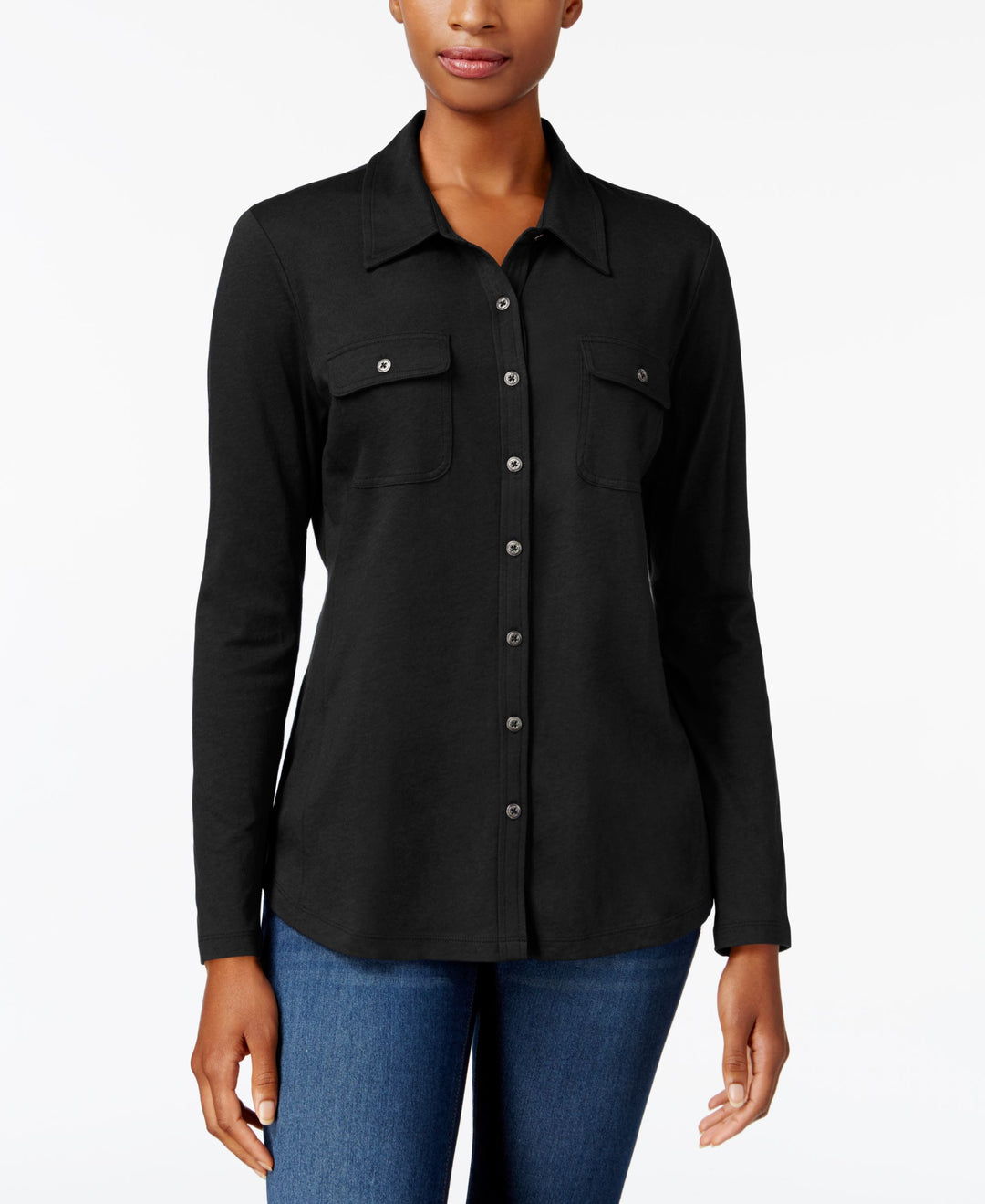 Karen Scott Button Front Shirt