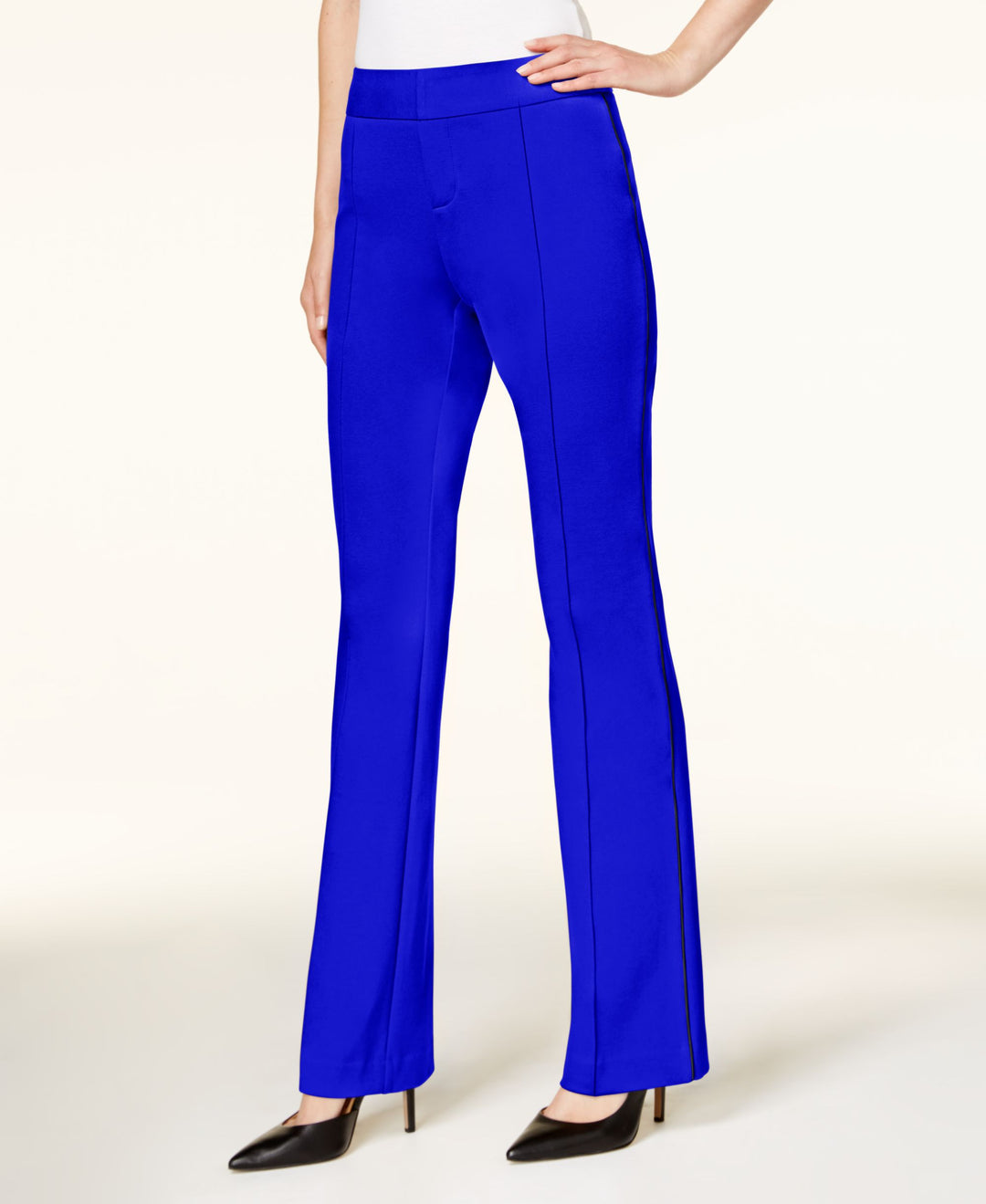 INC International Concepts Curvy Faux Leather Trim Pants