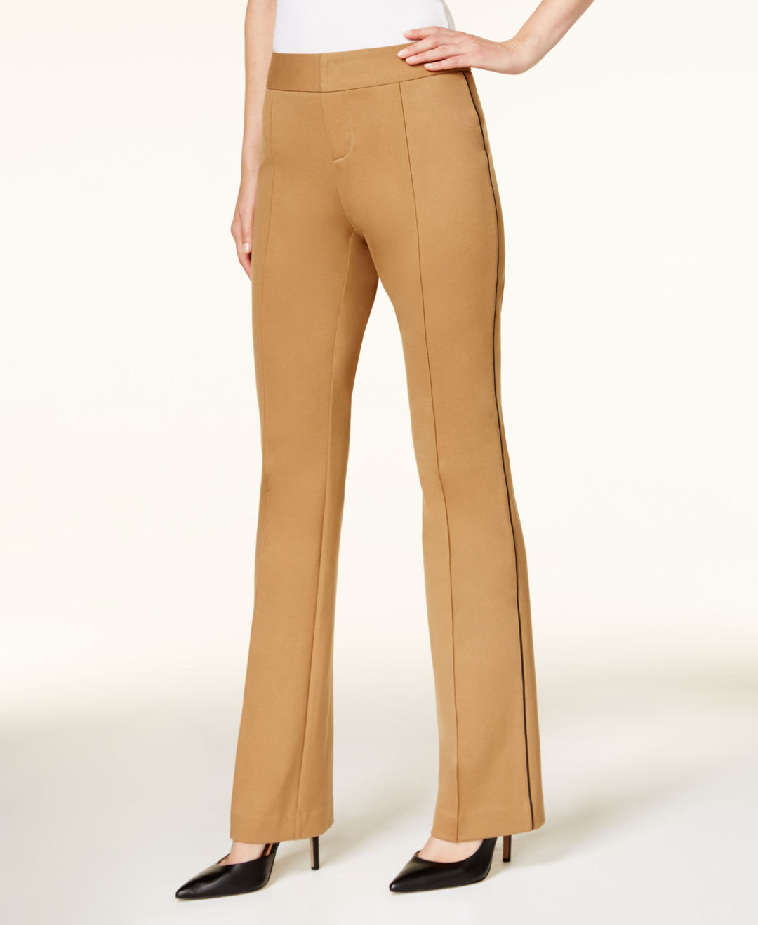 INC International Concepts Curvy Faux Leather Trim Pants