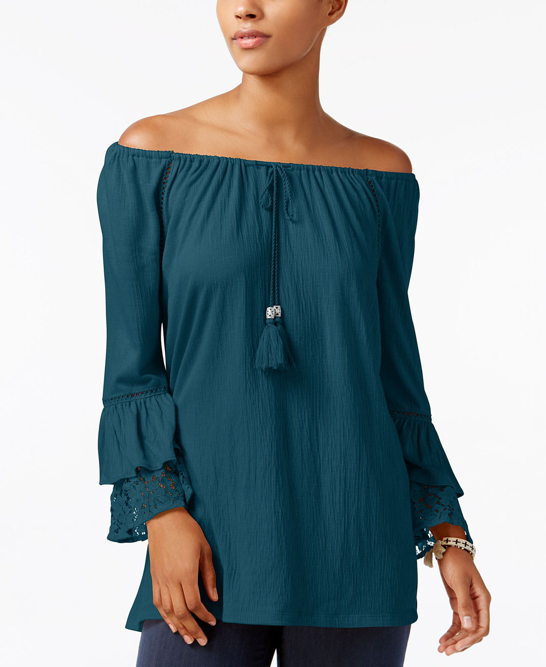 Style & Co Off The Shoulder Crinkle Top