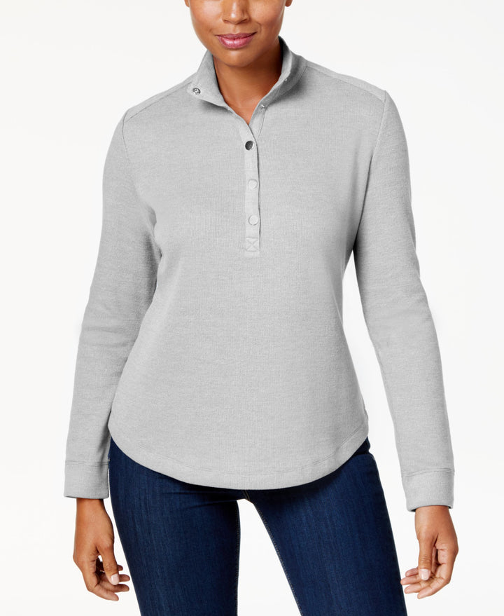 Karen Scott Snap Front Polo Shirt