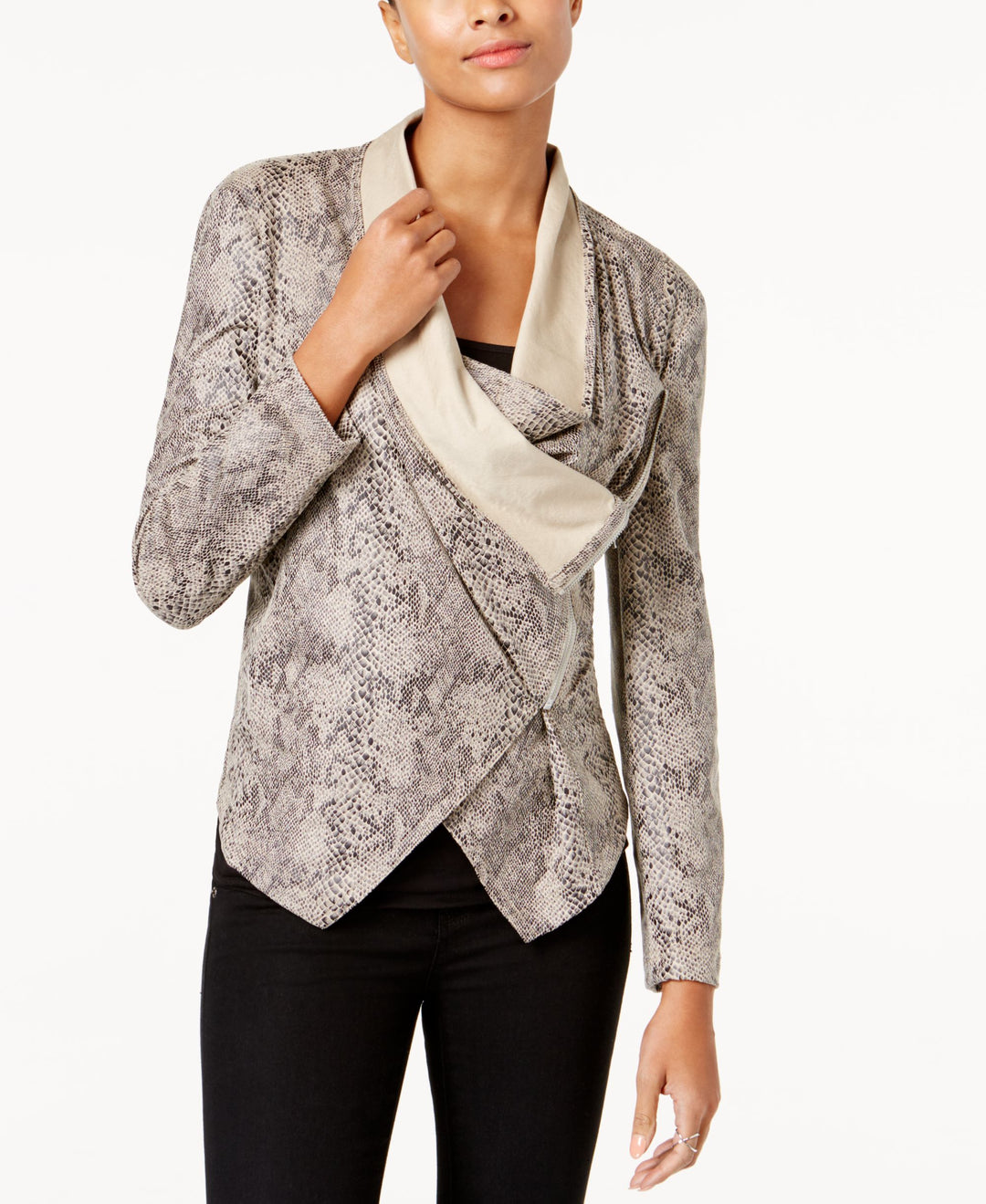 INC International Concepts Draped Snake Embossed Jacket