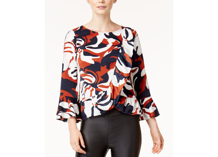 Bar III Printed Ruffled Top