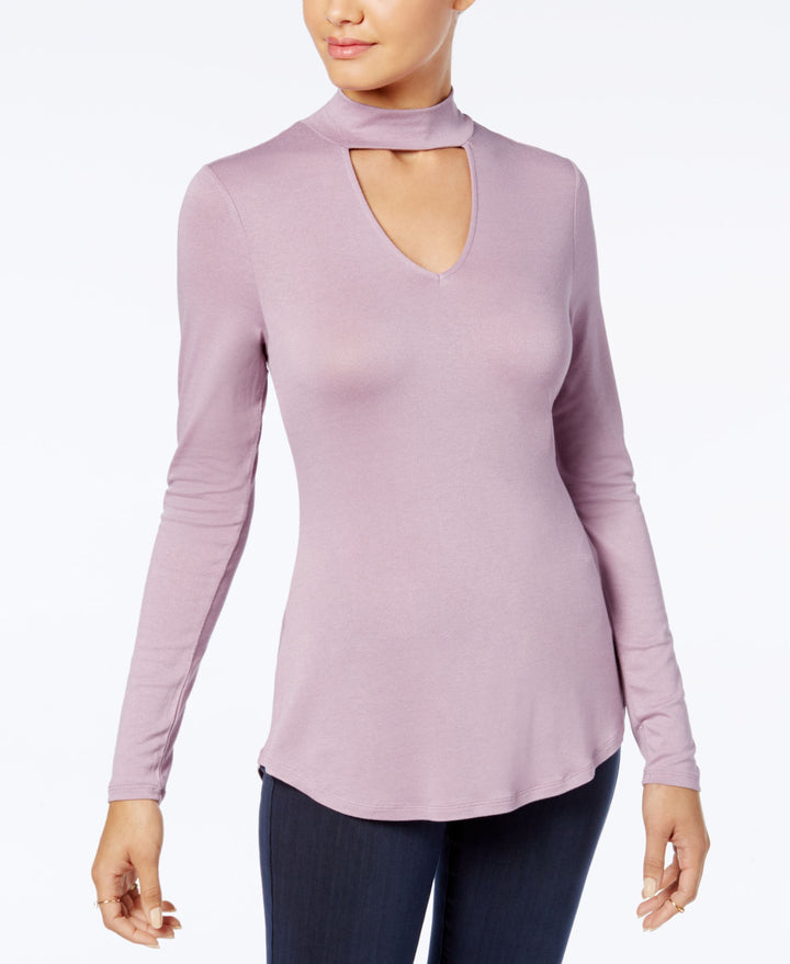 Ultra Flirt Juniors Mock Neck Cutout Top