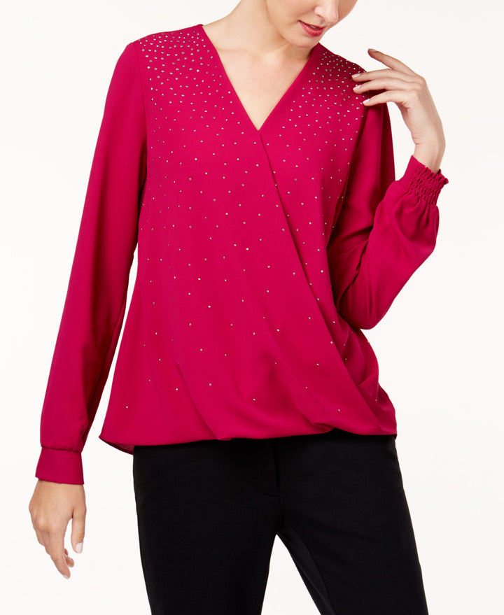 Alfani Petite Embellished Surplice Top