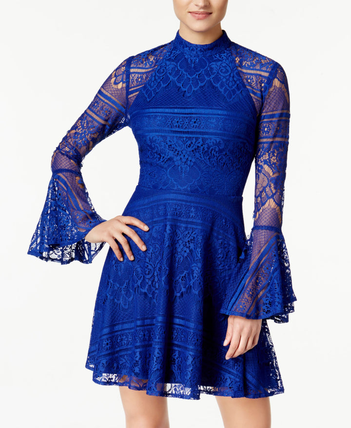 City Studios Juniors Lace Fit Flare Dress
