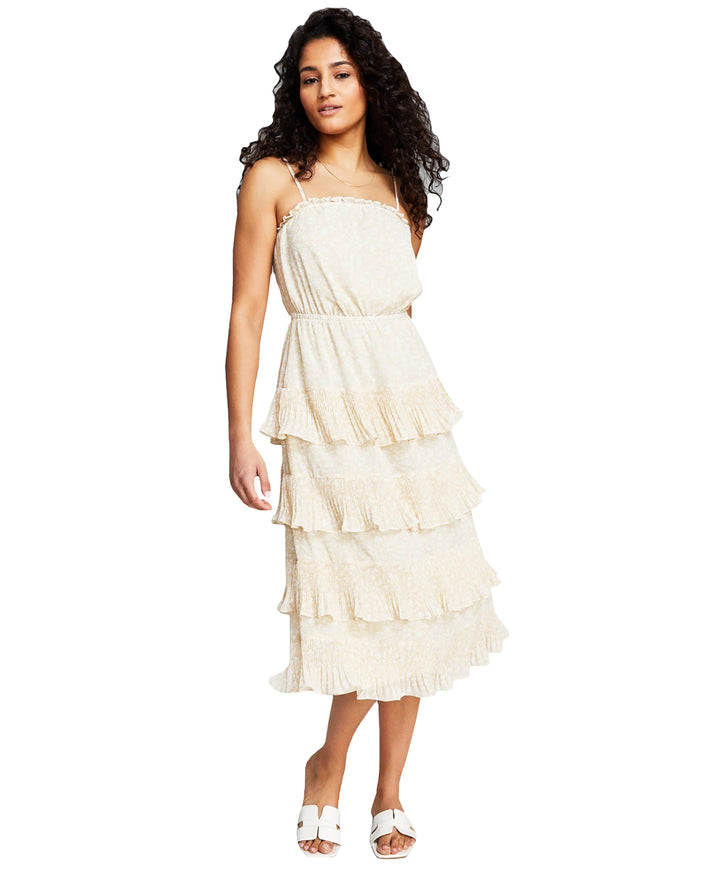 Women's Tiered Sleeveless Midi Dress